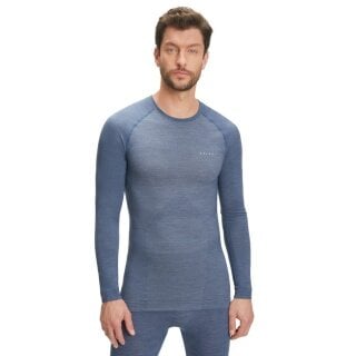 Falke Funktionsunterwäsche Langarmshirt Wool-Tech Light (feinste Merinowolle) blau Herren