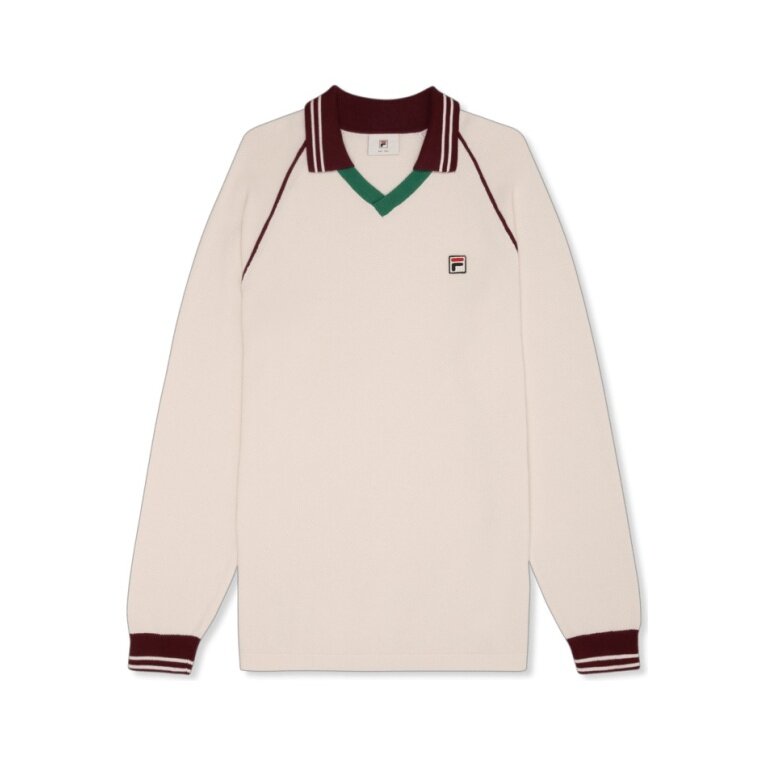 Fila Freizeit Langarmshirt Molinazzo Polo Sweater beige Herren