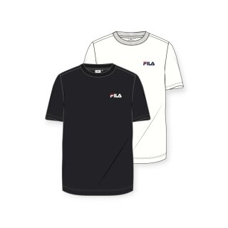 Fila Freizeit-Shirt Brod Tee (Baumwolle) weiss/schwarz Herren - 2er Pack