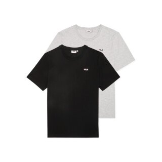 Fila Freizeit-Shirt Brod Tee (Baumwolle) grau/schwarz Herren - 2er Pack