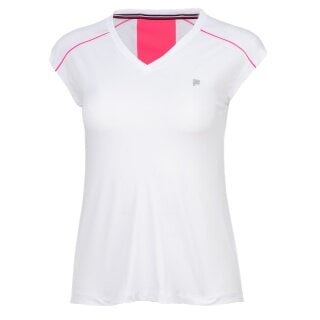 Fila Tennis-Shirt Marlis (Mesheinsätze) weiss/pink Damen