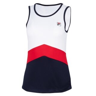 Fila Tennis-Tank Top Cleo (100% Polyester) weiss/navyblau/rot Damen