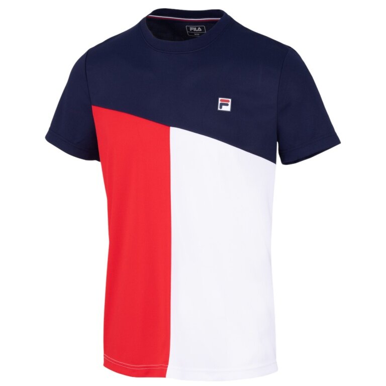 Fila Tennis-Tshirt Christian (100% rec. Polyester) navyblau/rot/weiss Herren