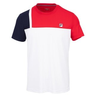 Fila Tennis-Tshirt Karl (100% Polyester) weiss/rot Herren