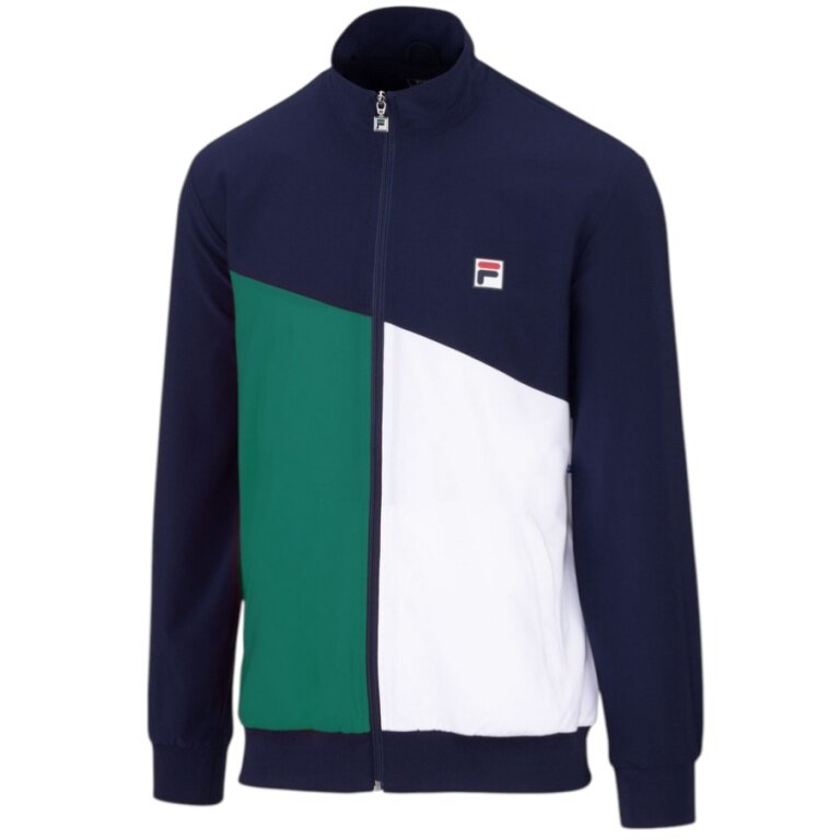 Fila Tennisjacke Marcus (Full Zip, Stehkragen, 100% Polyester) navyblau/grün/weiss Herren