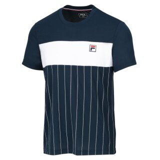 Fila Tennis-Tshirt Mauri Stripes peacoatblau/white Herren