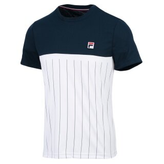 Fila Tennis-Tshirt Mika Stripes (angenehmes Tragegefühl) peacoatblau/white Herren