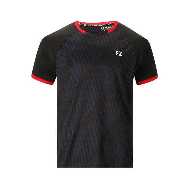 Forza Sport-Tshirt Cornwall Tee (100% Polyester) schwarz/rot Herren