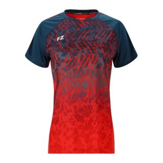 Forza Sport-Shirt Alva S/S Tee (100% Polyester) rot/blau Damen