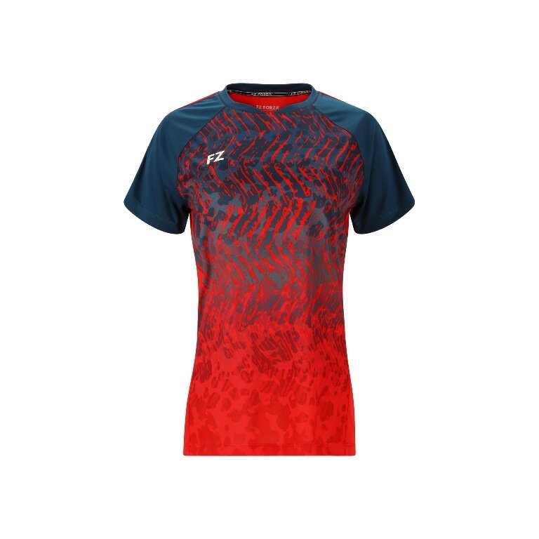 Forza Sport-Shirt Alva S/S Tee (100% Polyester) rot/blau Damen