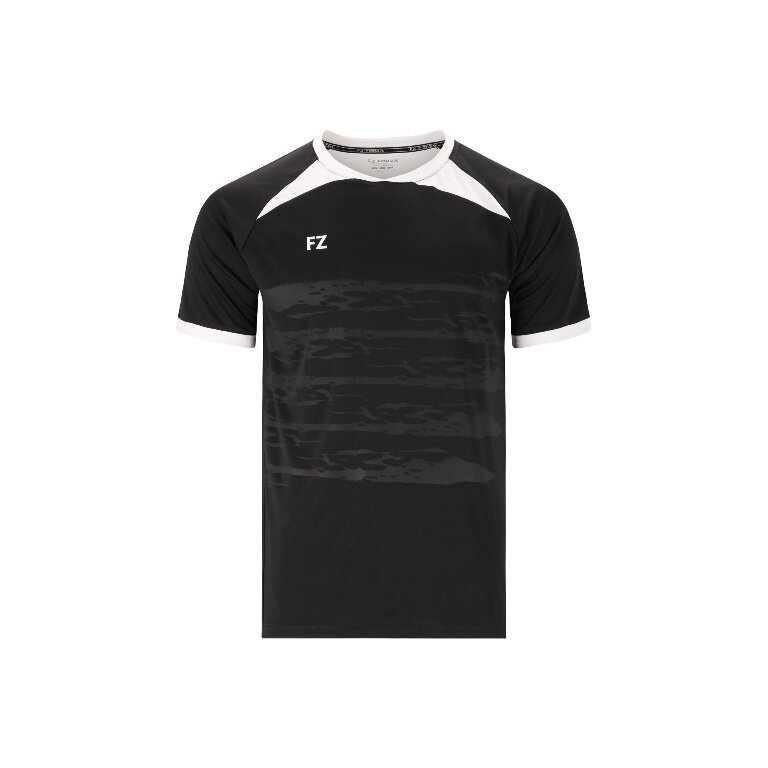 Forza Sport-Shirt Agentin Tee (100% rec. Polyester) schwarz/weiss Herren