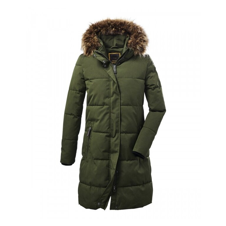 G.I.G.A. DX Winter-Daunenparka Casual mit Kapuze (wasserabweisend, atmungsaktiv, PFC-frei) dunkelolivgrün Damen
