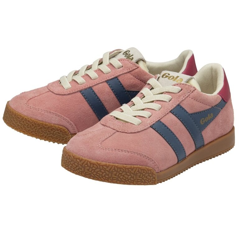 Gola Sneaker Elan 2025 (Wildleder,Schnürverschluss) korallenrosa/mondlichtblau/himbeerpink Kinder