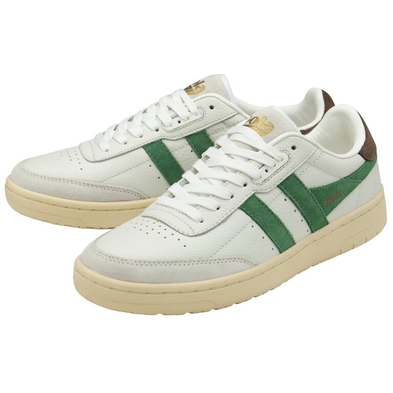 Gola Sneaker Falcon Leder 2025 weiss/smaragdgrün/dunkelbraun Damen