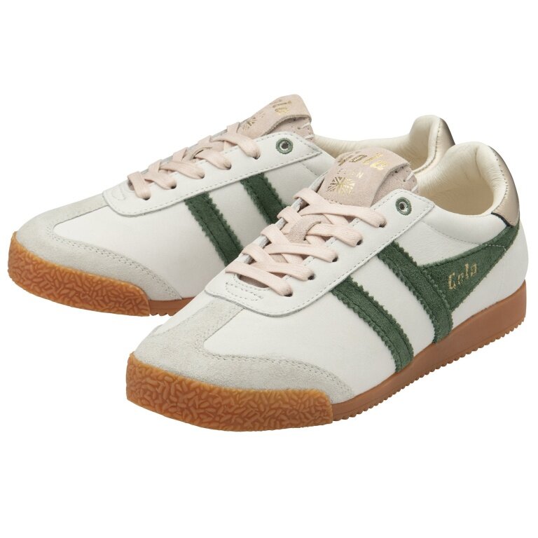 Gola Sneaker Elan Carnaby 2025 - Made in England - offweiss/rosa/immergrün Damen