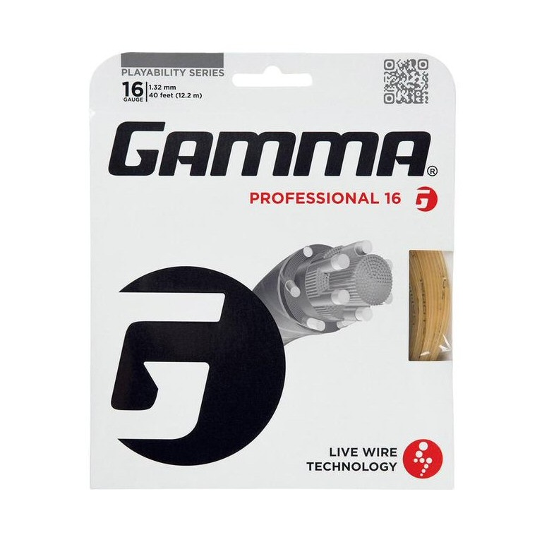 Gamma Tennissaite Live Wire Professional (Touch+Armschonung) natur 12m Set