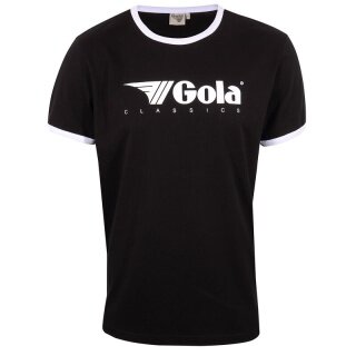 Gola Freizeit-Tshirt Logo Classics Print Ringer (Baumwolle) schwarz Herren