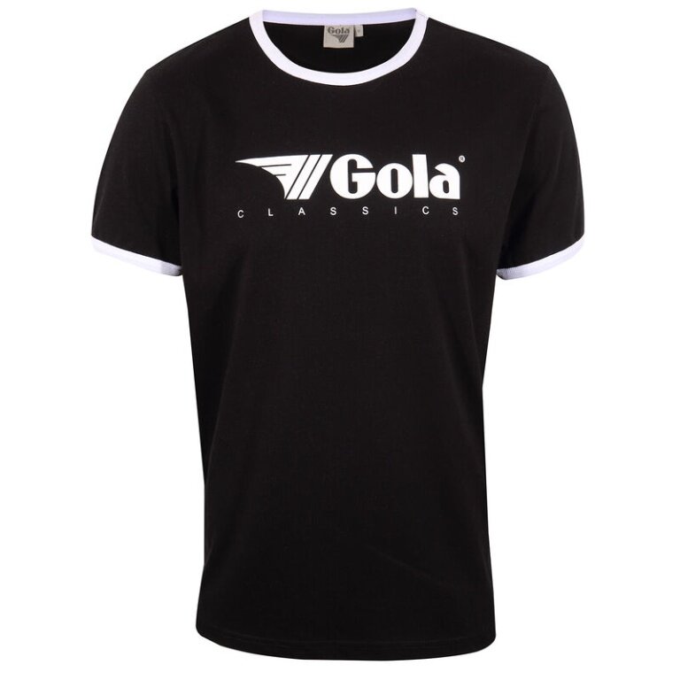 Gola Freizeit-Tshirt Logo Classics Print Ringer (Baumwolle) schwarz Herren