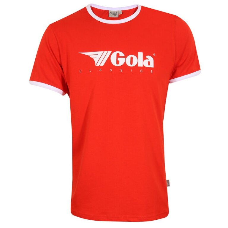 Gola Freizeit-Tshirt Logo Classics Print Ringer (Baumwolle) rot Herren