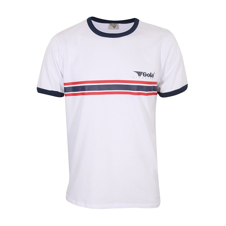 Gola Freizeit-Tshirt Stripe Logo (100% Baumwolle) weiss Herren
