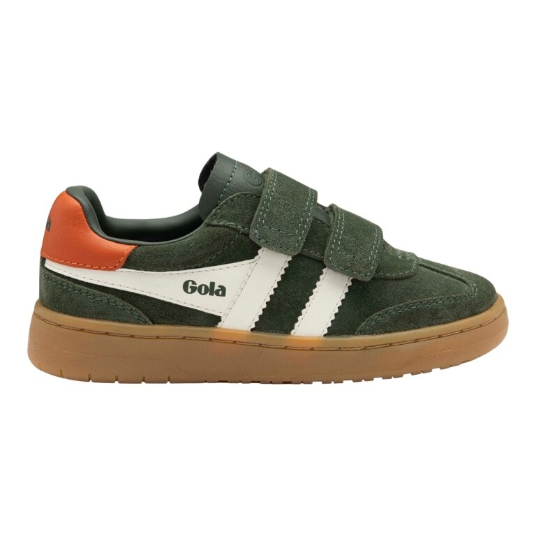 Gola Sneaker Viper 2026 (Wildleder, Klettverschluss) khakigrün/orange Kinder