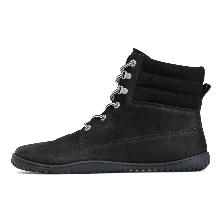Grand Step Shoes Winterstiefel-Barfussschuhe Nox Barefoot Lace Bootie (Nubukleder) schwarz