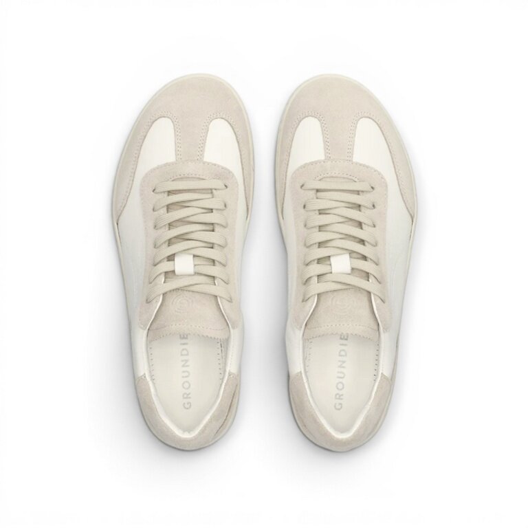 Groundies Sneaker Panama (Veloursleder/Nappaleder) beige/weiss Herren