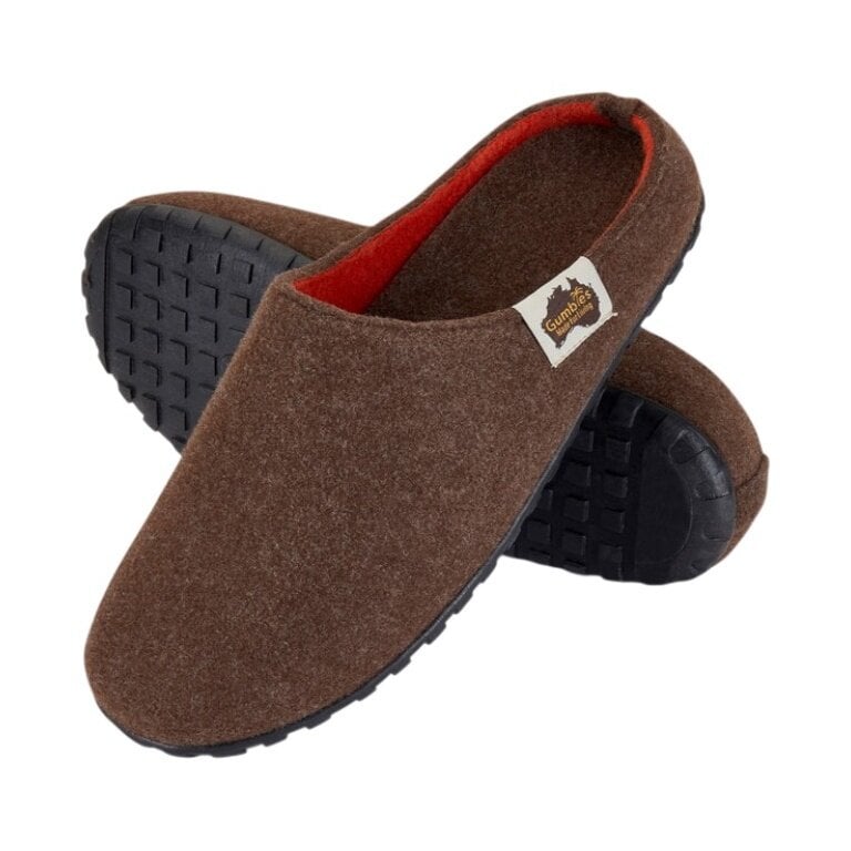 Gumbies Hausschuhe Slipper chocolatebraun/orange