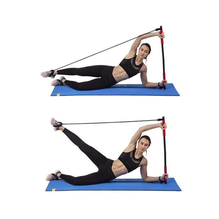 HMS Fitness Pilates Stange DC30 92cm, bis 13kg schwarz/rot