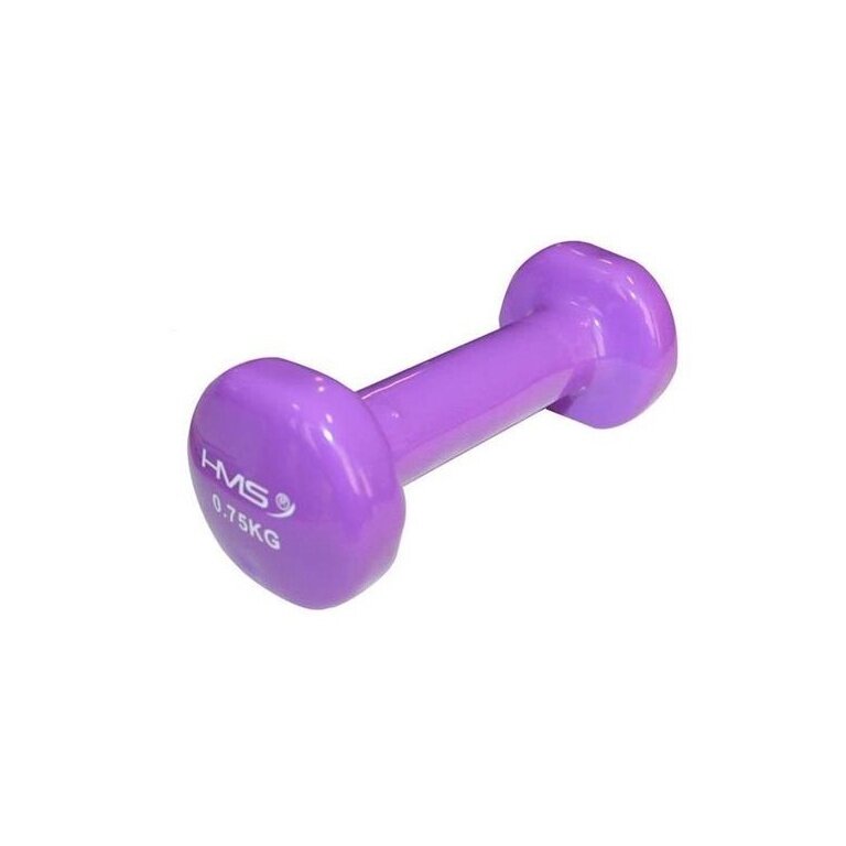 HMS Fitness Kurzhantel (Gusseisen mit Vinylbeschichtung) 0,75kg violett - 1 Stück