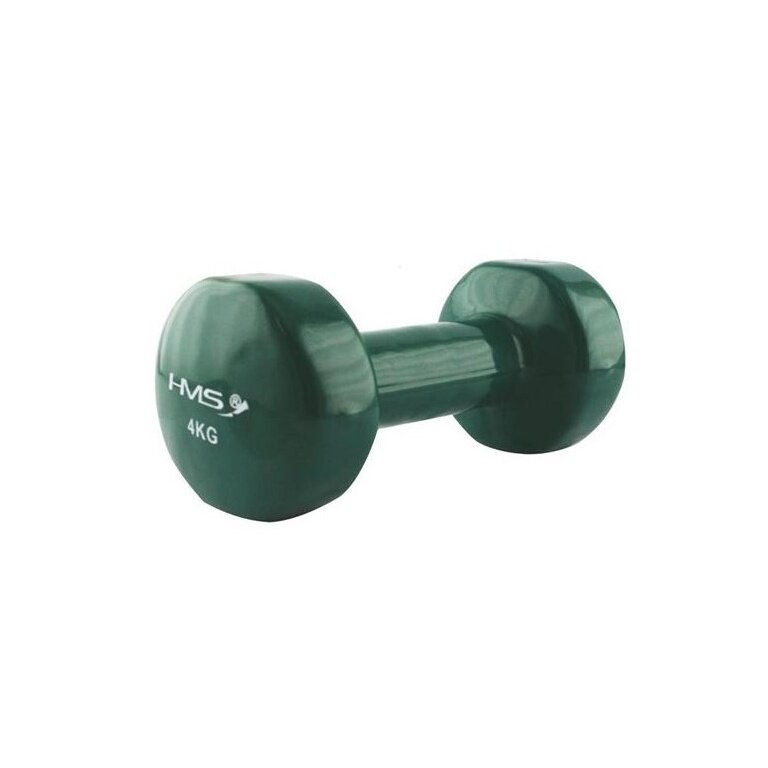 HMS Fitness Kurzhantel aus Gusseisen mit Vinylbeschichtung 4kg grün - 1 Stück
