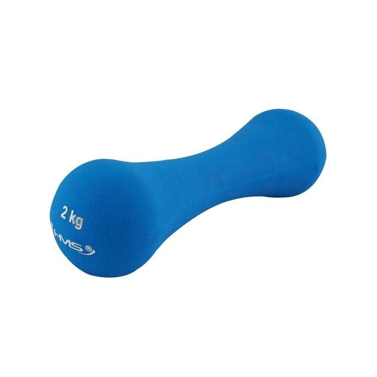 HMS Fitness 17025 Kurzhantel aus Gusseisen mit Neoprenbeschichtung 2kg blau - 1 Stück