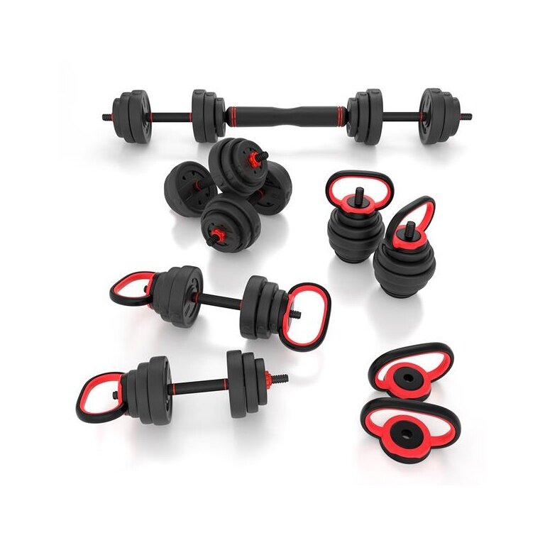 HMS Fitness SGX120 (2 Teile) Pro Set 6-in-1 Set mit Gewichten 20kg