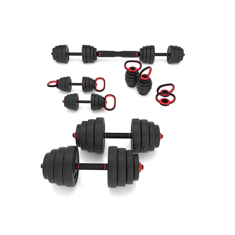 HMS Fitness SGX130 (2 Teile) Pro Set 6-in-1 Set mit Gewichten 30kg