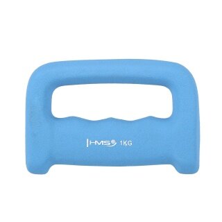 HMS Fitness Griffhantel CK10 (Schlagring) aus Gusseisen mit Neoprenbeschichtung - 1,0kg hellblau - 1 Stück