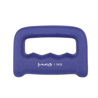 HMS Fitness Griffhantel CK15 (Schlagring) aus Gusseisen mit Neoprenbeschichtung - 1,5kg dunkelblau - 1 Stück
