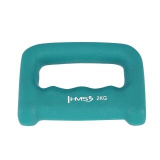 HMS Fitness Griffhantel CK20 (Schlagring) aus Gusseisen mit Neoprenbeschichtung - 2kg grün - 1 Stück