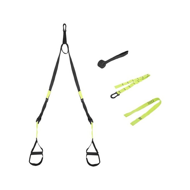 HMS Fitness Slingtrainer TX11 Set mit Trainingsbändern - schwarz/lime