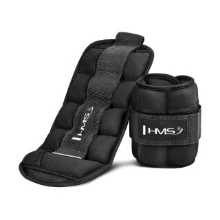 HMS Gewichtsmanschetten ONK02 (für Knöchel und Handgelenk) - 1 Set 2x1kg - schwarz