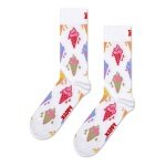 Happy Socks Tagessocke Crew Ice Creame (Eiscreme) weiss - 1 Paar