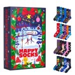 Happy Socks Tagessocke Crew Weihnachtsspecial #5 - Adventskalender 2025 mit 24 Paar - navyblau