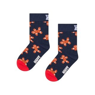 Happy Socks Tagessocke Kids Gingerbread (Lebkuchen) navyblau/rot Kinder - 1 Paar