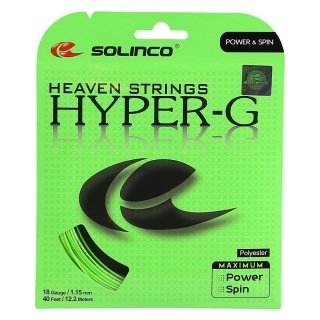 Besaitung mit Tennissaite Solinco Hyper G (Haltbarkeit+Power) grün