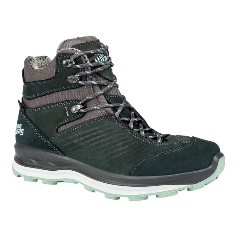 Hanwag Winter-Wanderschuhe Bluerstrait Mid ES (Nubuk- und Veloursleder, wasserdicht) petrol/mintgrün Damen