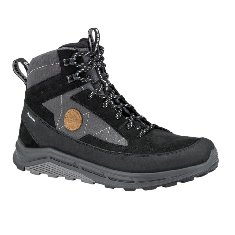 Hanwag Wanderschuhe Rotpunkt Light MID GTX (Veloursleder/Textil, wasserdicht) schwarz/anthrazitgrau Herren