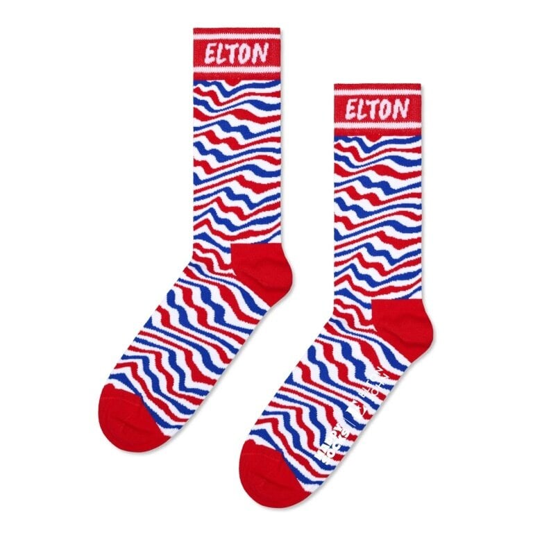 Happy Socks Tagessocke Crew Elton John Striped rot - 1 Paar