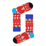 Happy Socks Tagessocke Crew All I Want For Christmas rot - 1 Paar