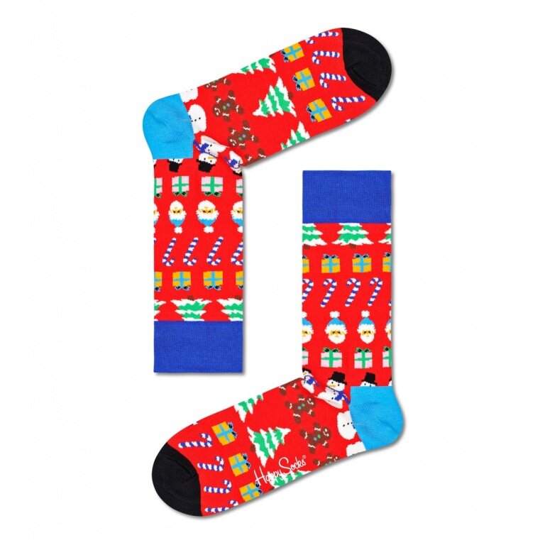 Happy Socks Tagessocke Crew All I Want For Christmas rot - 1 Paar