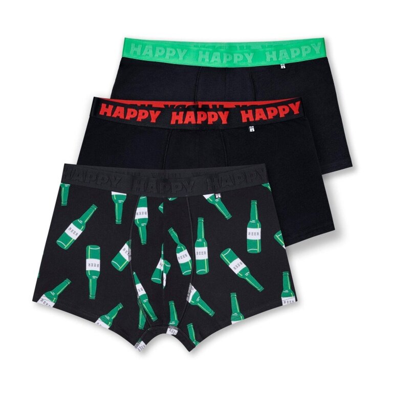 Happy Socks Unterwäsche Boxershorts Beer (Baumwolle) mehrfarbig schwarz Herren - 3 Stück