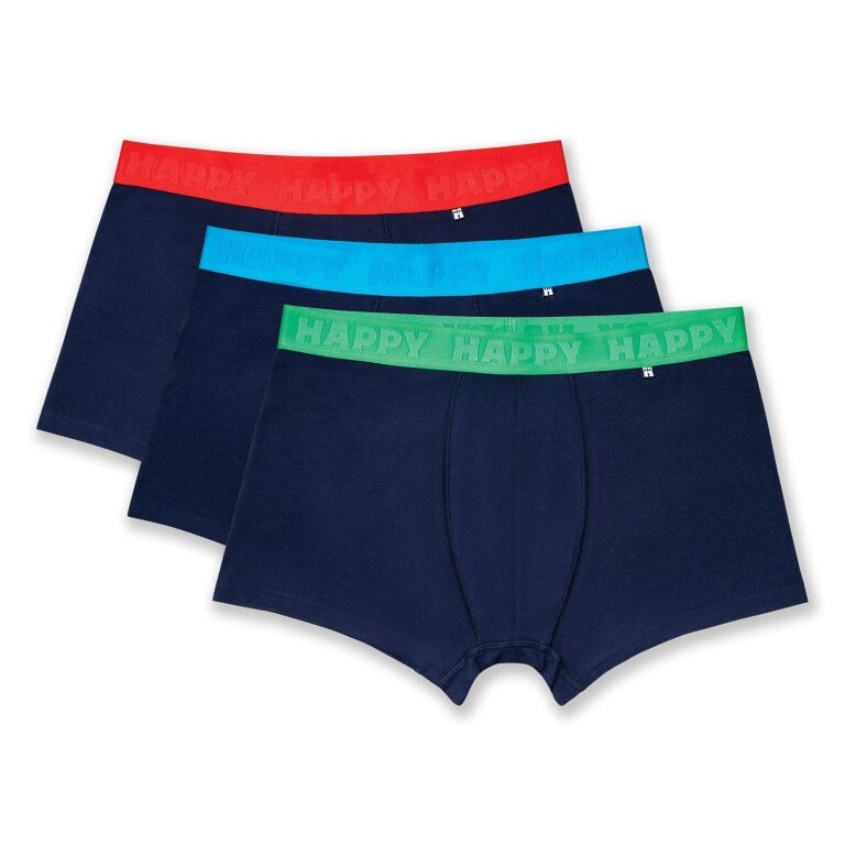 Happy Socks Unterwäsche Boxershorts Solid (Baumwolle) navyblau Herren - 3 Stück